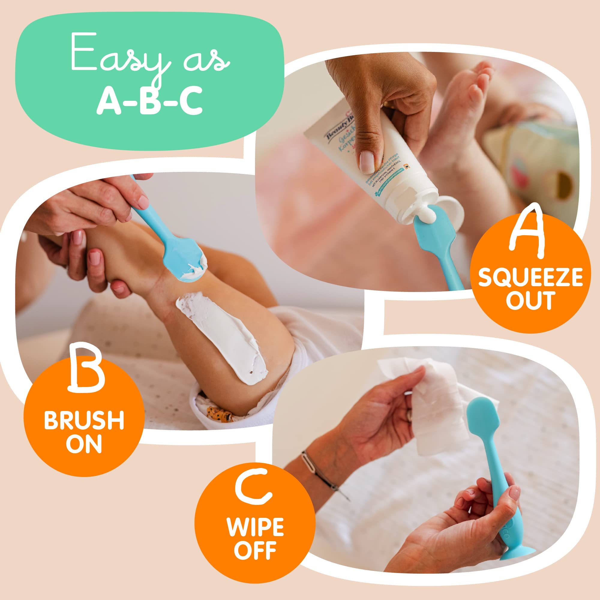 Bumco Baby Bum Brush - Flexible Diaper Cream Spatula Applicator (Blue)