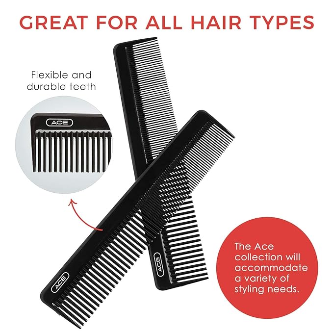 GOODY Hair Ace Dressing Hair Comb, 7.5 Inch, Black, 1 Count