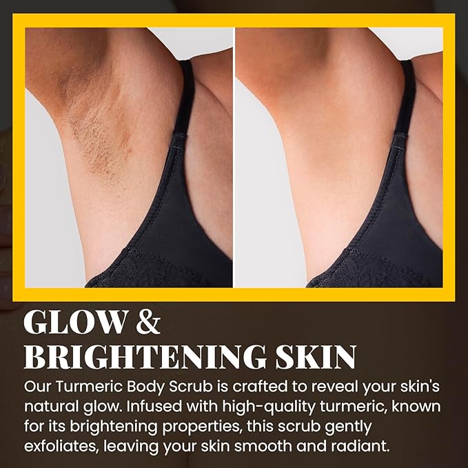 CHILLIHAER Turmeric Scrub For Dark Armpit Remover, Turmeric Body Exfoliator For Inner Thigh Dark Spots,Natural Glow Brightening Exfoliating Body Scrub,Cellulite Butt Sugar Scrub For Private Area