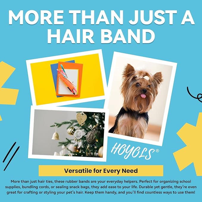 HOYOLS Clear Hair Ties, 1500pcs Mini Clear Elastic Hair Bands for Girls Women, Small Rubber Bands for Ponytails Braids Hairstyles, No Damage Hair Elastics, 1 Inch TPU