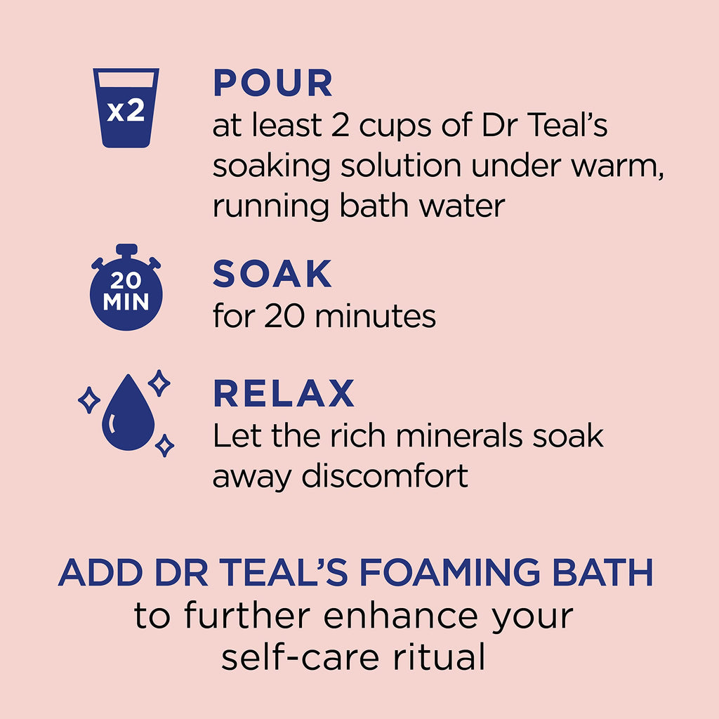 Dr Teal's Pure Epsom Salt Soak, Wellness Therapy with Rosemary & Mint, 3 lbs (Pack of 4)