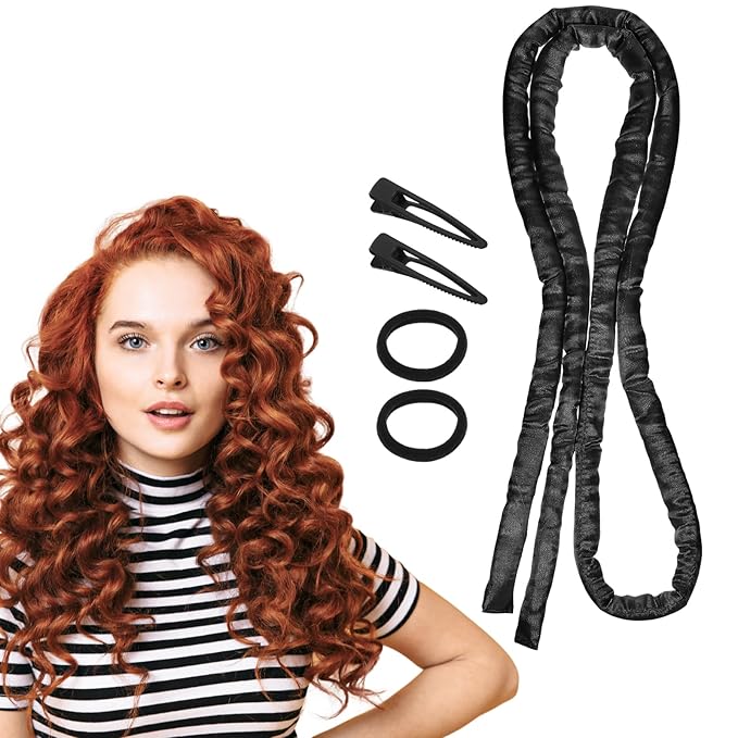 AOZUO Heatless Curling Rod Headband, Heatless Hair Curler Heatless Curls Overnight for Short Long Hair No Heat Overnight Curls with Thin Curlers to Sleep In for Short Hair (Black)