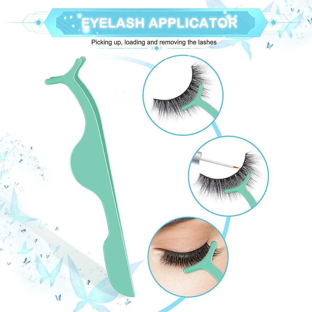 175 Pieces Lash Packaging Wholesale, Include 30 Empty Eyelashes Packaging Box, 30 False Lash Trays, 15 Eyelash Tweezers and 100 Eyelash Brush Mascara Wands Disposable (Green)