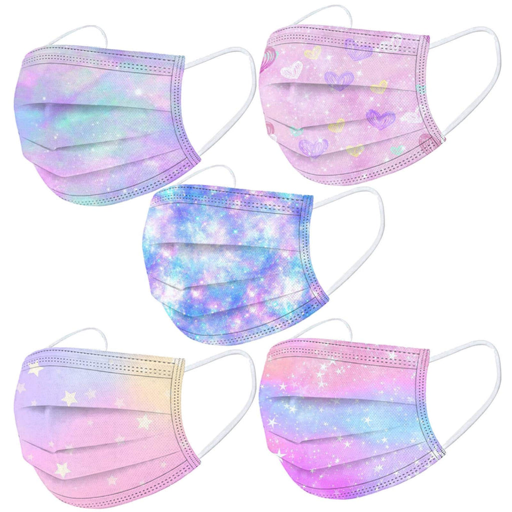 YUGYUJ 50Pcs Kids Face Mask Childrens 3 Ply Non-Woven Protective Breathable Kids Face Mask for Boys Girls Outdoor School (50Pcs Kids Mask B)