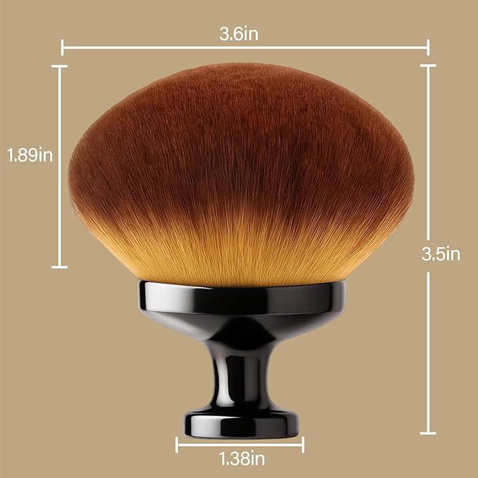 Extra Large Body Makeup Brush For Self Tanner, Leg Makeup &Bronzer Blend,3.6inch Wide-headed Kabuki Brush Provides More Even &Pretty Application, Sunscreen Face& Back Makeup Brush, Wet&Dry Use- Black