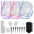 53Pcs Highlighting Cap Kit, 5 Pieces Highlight Hair Cap with 3Pcs Plastic Hooks and 45 pcs Hair Dye Tools, for professional hair styling and dyeing