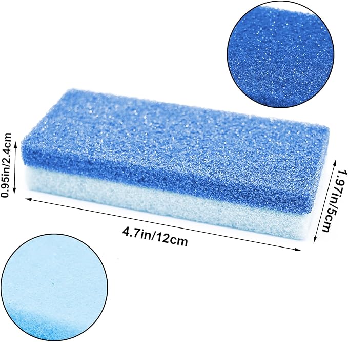 Foot Pumice Stone 4 Pack Pedicure Stone for Feet Pumice Sponge for Feet Callus Remover and Scrubber Double Sided Pedicure Foot Pumice Stone for Feet and Heels Callus and Dead Skins (Blue)