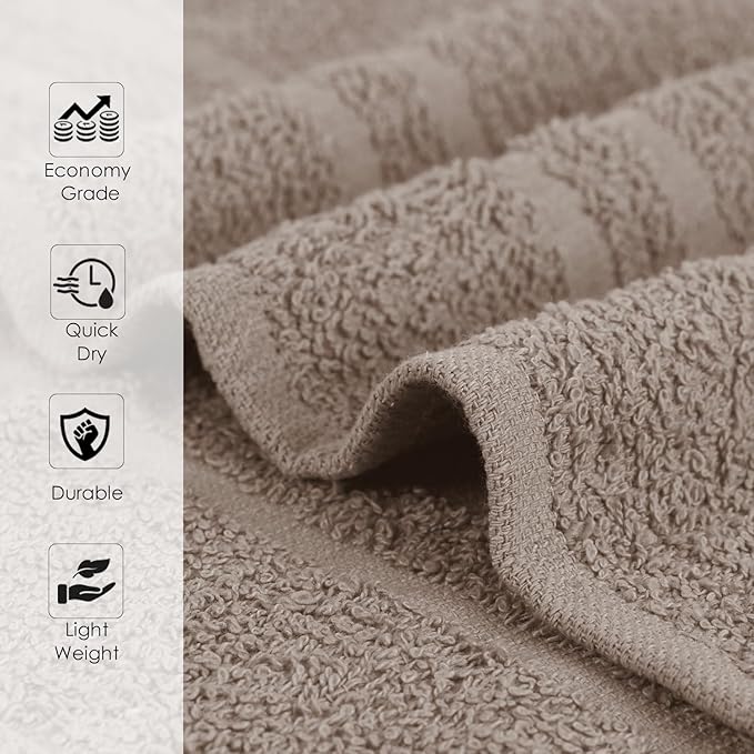 STF Linen 24 Pack Sand Hand Towel 100% Cotton Spa Towel – 16x26 inches Highly Absorbable Facial Towels Gym, Hair Towel and Face Towel Bulk Small Towels (Not Bleach Proof)
