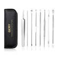 GERY Blackhead Remover Pimple Popper Tool Kit, 8 PCS Professional Stainless Steel Acne Needles, Comedone Extractor Whitehead Removal, Zit Popping Treatment & Pore Cleaner Set with Leather Case