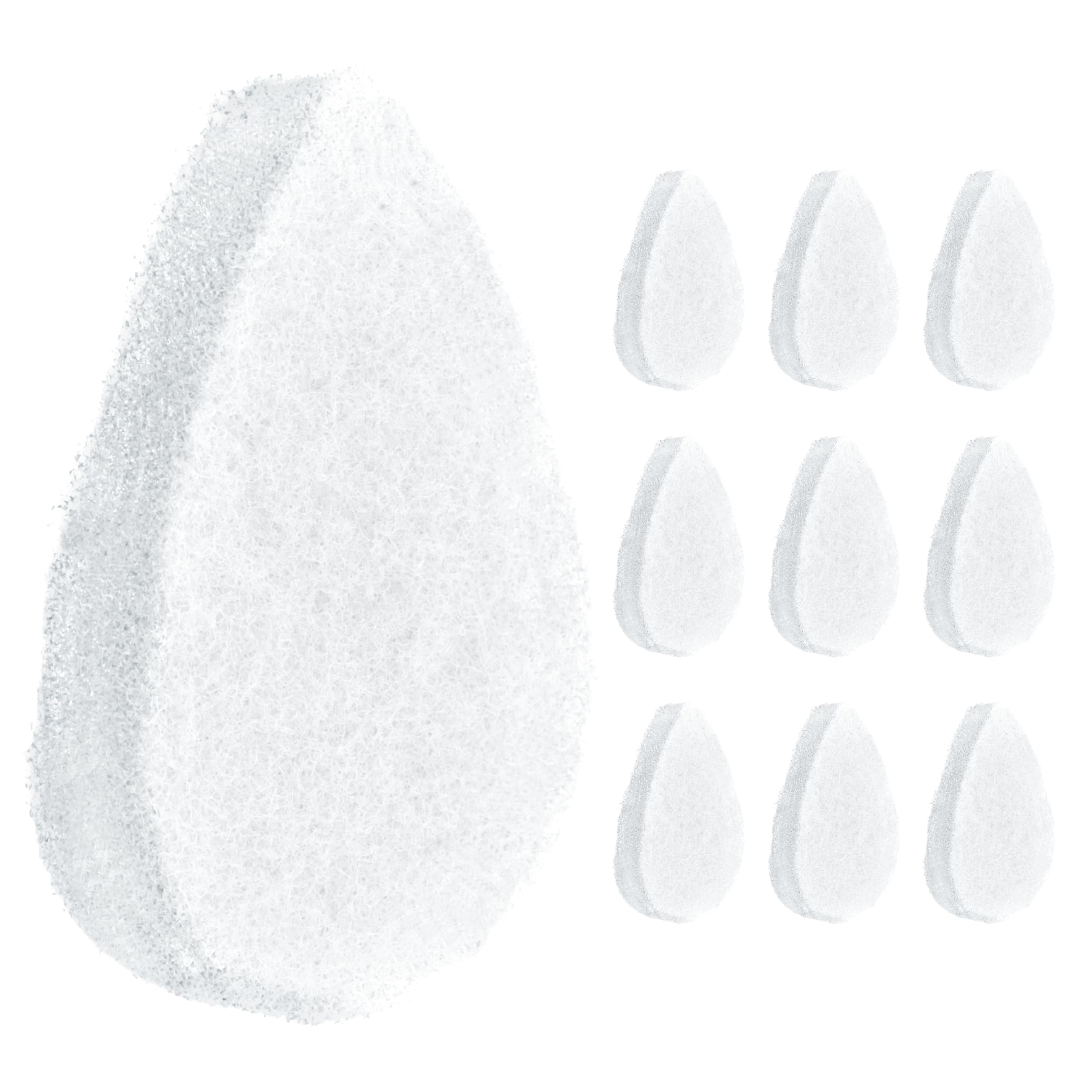 IMPRESA Facial Sponge - Daily Deep Cleansing Face Scrubber - Gentle Exfoliating Pads for Dead Skin Removal - Reusable Face Scrub Pads for Normal to Oily Skin (White, Regular)
