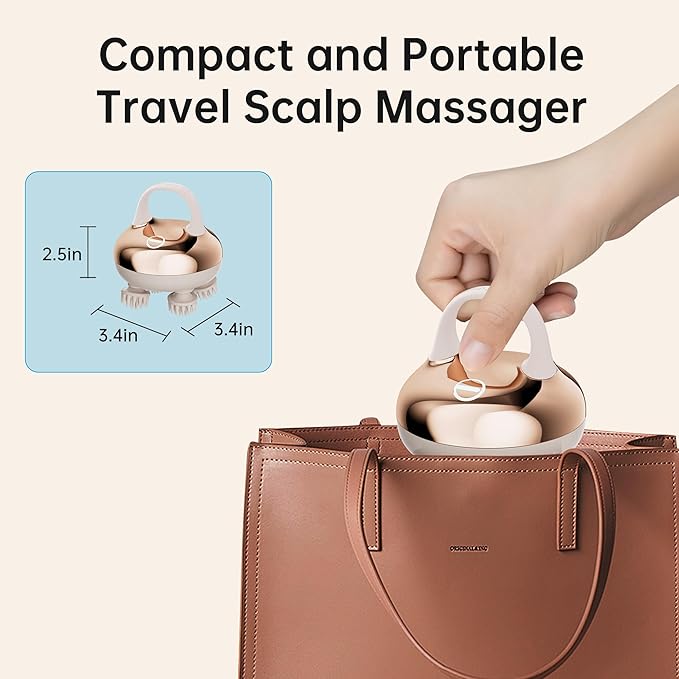 COMFIER Cordless Scalp Massager with Heat, Waterproof Electric Head Massager for Deep Scalp Cleansing, Hair Care & Daily Relaxation, Rechargeable 3 Modes, Gift for Women Men