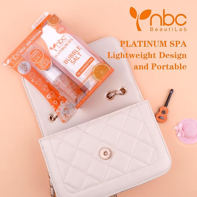 nbc BeautiLab Pedicure Foot Soak Set - Upgraded 6 in 1 Foot Spa, Foot Bath Spa, Pedicure Kit for Tired & Dry Cracked Feet, Athletes Feet, Bad Odor, Softens Calluses (Orange)