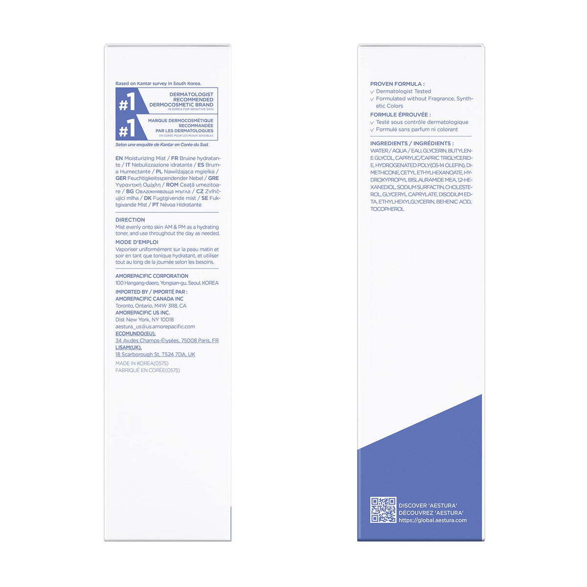 AESTURA ATOBARRIER365 Korean Cream Mist with 10,000ppm Ceramides, 120ML