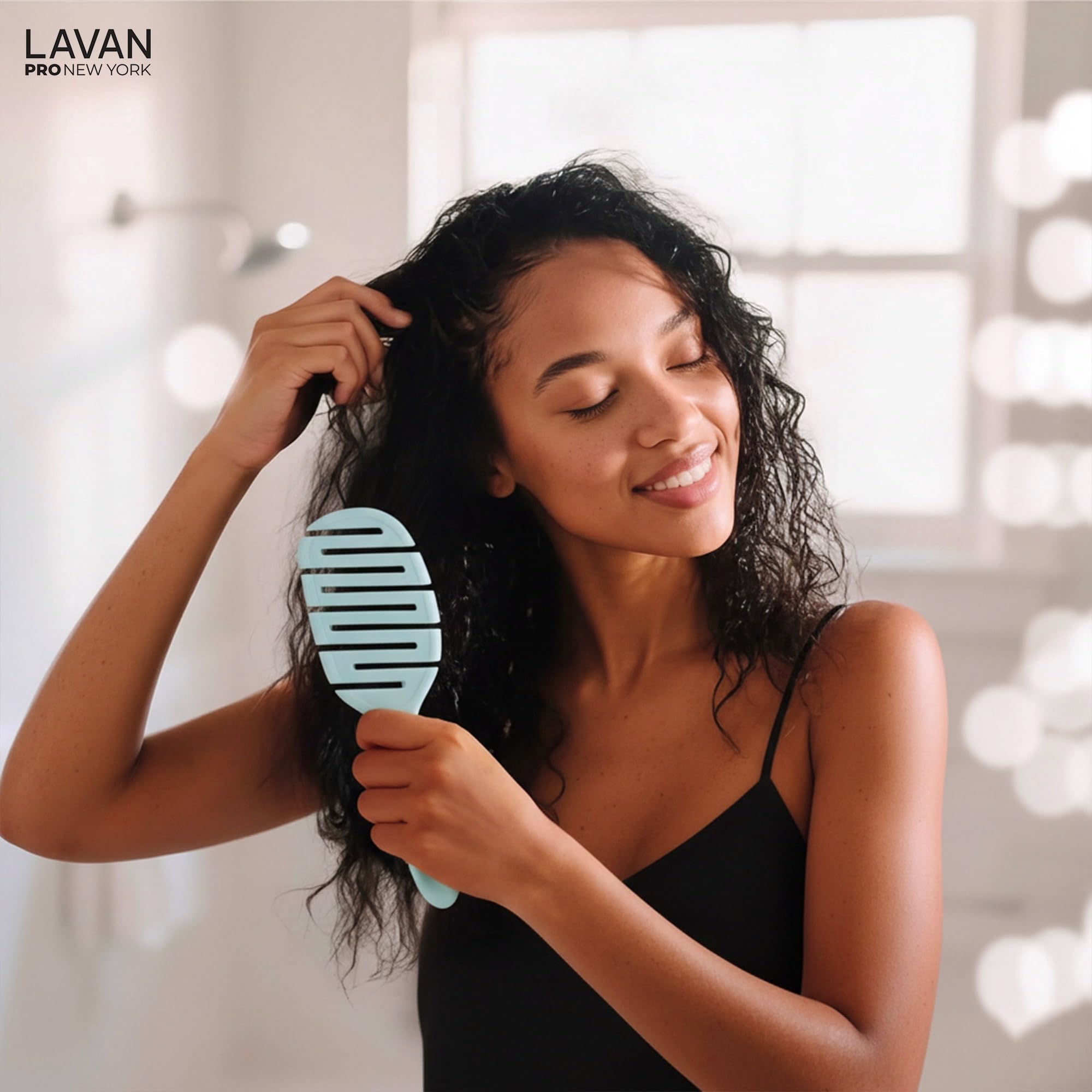 LAVANPRO New York Flex Detangling Hair Brush (BABY BLUE)