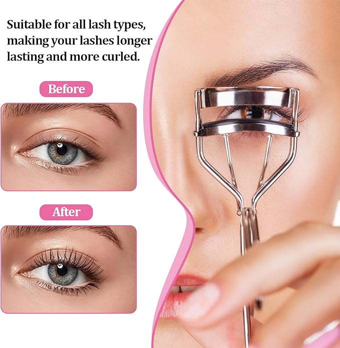 60 Pcs Eyelash Curler Refills, Silicone Eye Lash Curlers Refill Pads Compatible with Tweezerman Eyelash Curler