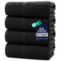 DAN RIVER 600 GSM Cotton Large Bath Towels Set of 4, 27 x 54 Inches, Black