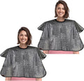 YELEGAI Waterproof unisex-adult Hair Dye Cape,Short Comb-Out Capes for Hair Stylist,Makeup Apron for Hair Color, (2, Black)