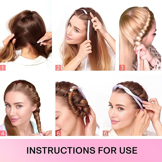 Lanzhire Heatless Small Curling Rod Headband, No Heat Thin Curling Headband for Long Hair and Short hair, Satin Material, Overnight Heatless Curls Headband, Leopard Color