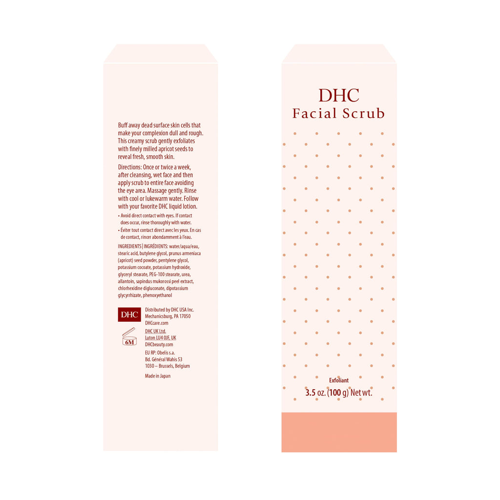 DHC Facial Scrub, Gentle Apricot Facial Exfoliator, Microbead-Free, 3.5 oz