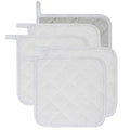 100% Cotton Kitchen Everyday Basic Terry Pot Holder Heat Resistant Coaster Potholder for Cooking and Baking Set of 5 White