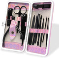 CGBE Nail Clippers Set, 12pcs Stainless Steel Nail Kit for Men, Manicure Set Pedicure kit for Mens Gifts - Black