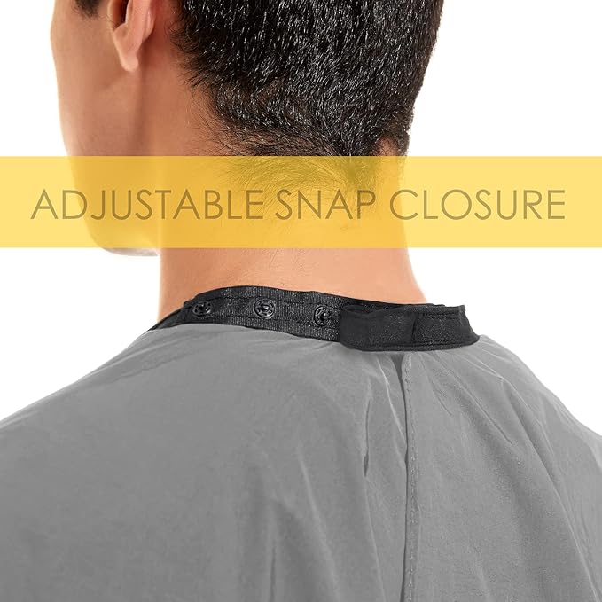 izzycka Hair Cutting Cape for Adults-Nylon Waterproof Large Salon Capes for Hair Stylit-Grey Barber Cape-with Adjustable Snap Closure-56 x 64inch Hair Color Cape - Professional Hairstylist & Home Use