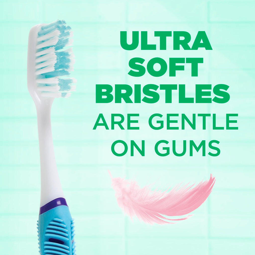 GUM Technique Sensitive Care Toothbrush with Quad-Grip Handle, Full Head & Ultra Soft Dome Trim Bristles for Plaque Removal that’s Gentle on Gums, 2 Count