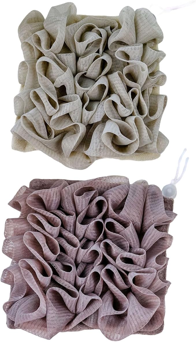 Bath Pouf Soap Holder Sponge Loofah Sponge for Smooth Skin Gentle Lathering Cleansing Shower Pouf with Soap Slot