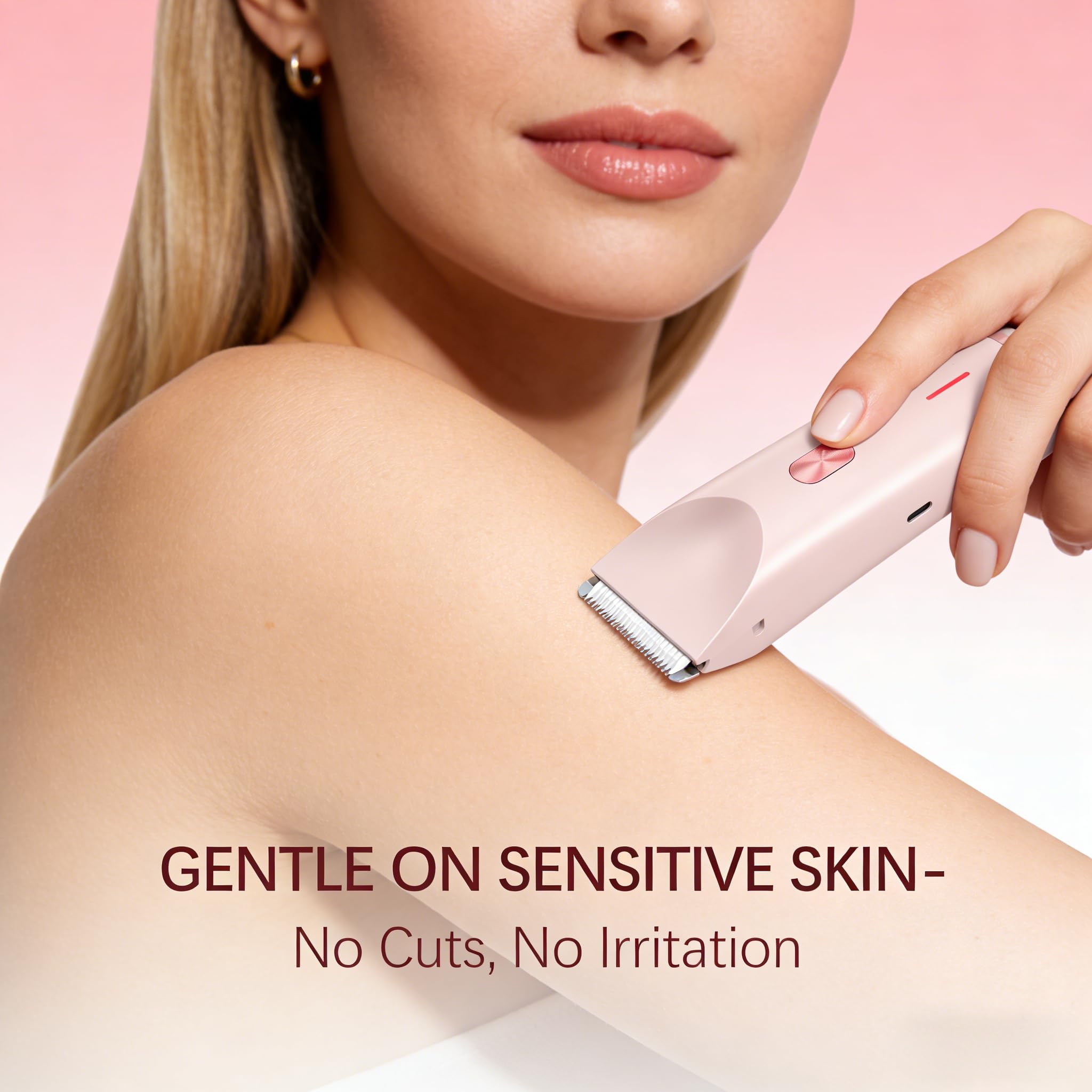 Bikini Trimmer for Women, 2-in-1 Dual Head Electric Razors for Women Pubic Hair, Waterproof Body Hair Trimmer and Face Shaver, Rechargeable Hair Removal for Bikini Legs Arm Sensitive Skin