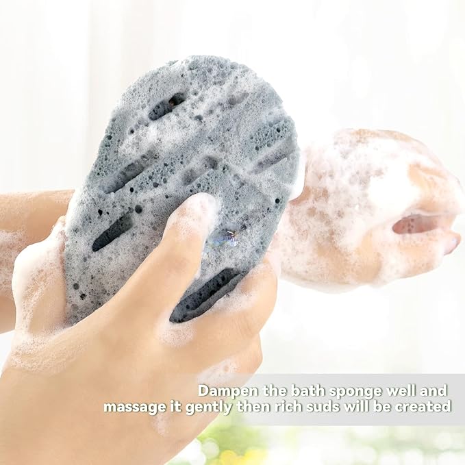 2 Pcs Bath Sponge, Deep Cleansing Body Loofah Sponge for Women Men, Large Size 3 Colors Foam Loofah for Gentle and Deep Exfoliation