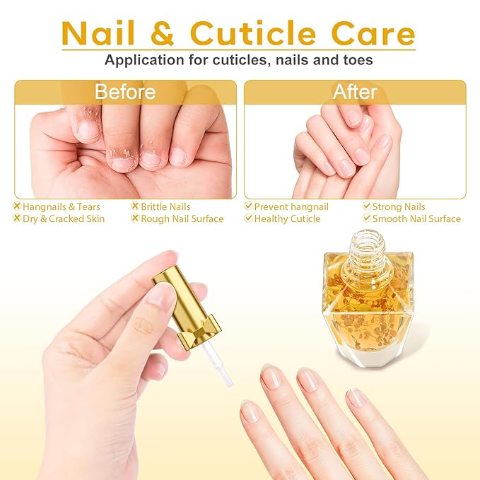 Cuticle Oil, Cuticle Nail Oil Infused with Real Flowers, Brownie 12ml