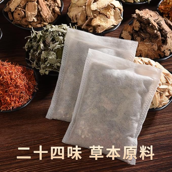 Mugwort and Ginger Foot Soak Sachets, Chinese Traditional Formula, 30 Pack, for Foot Care and Relaxation 中药泡脚包