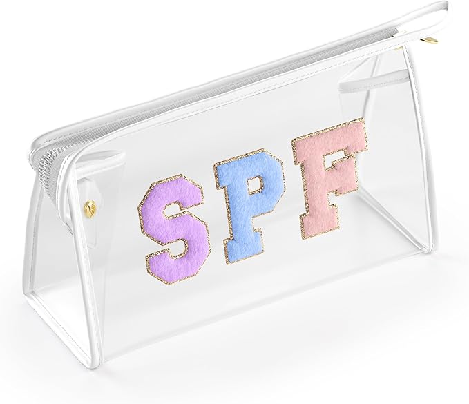 Clear Sunscreen Bag, Waterproof Makeup & Toiletry Pouch for Travel Beach