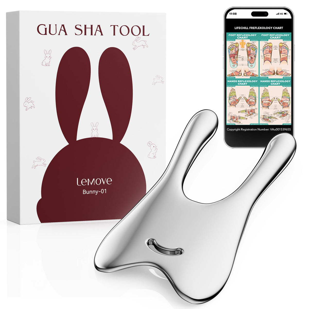 Lemove Stainless Steel Gua Sha, Facial & Body Lymphatic Drainage Massager