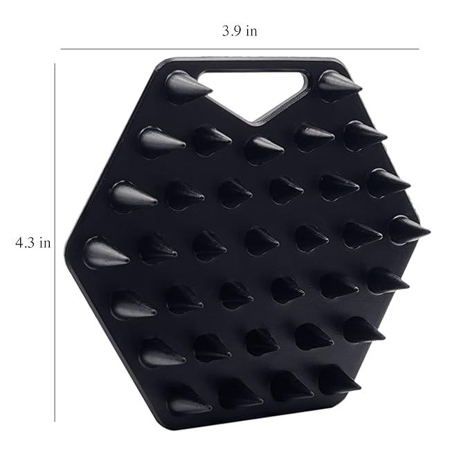 The BEARD BLACK Silicone Beard Scrubber - Deep Cleansing Beard Brush for Men - Manual Exfoliating Face Scrubber for Beardruff & Flake Removal - Soft Touch Grooming Tool for Shower & Travel