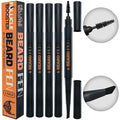 Beard Pen Filler for Men - Barber Styling Grooming Pencil, Waterproof & Sweat Proof, Long Lasting, Natural Finish, Cover Beard & Scalp Patches, Dark Brown, 5 Pack