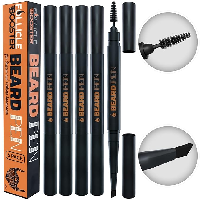 Beard Pen Filler for Men - Barber Styling Grooming Pencil - Medium Black