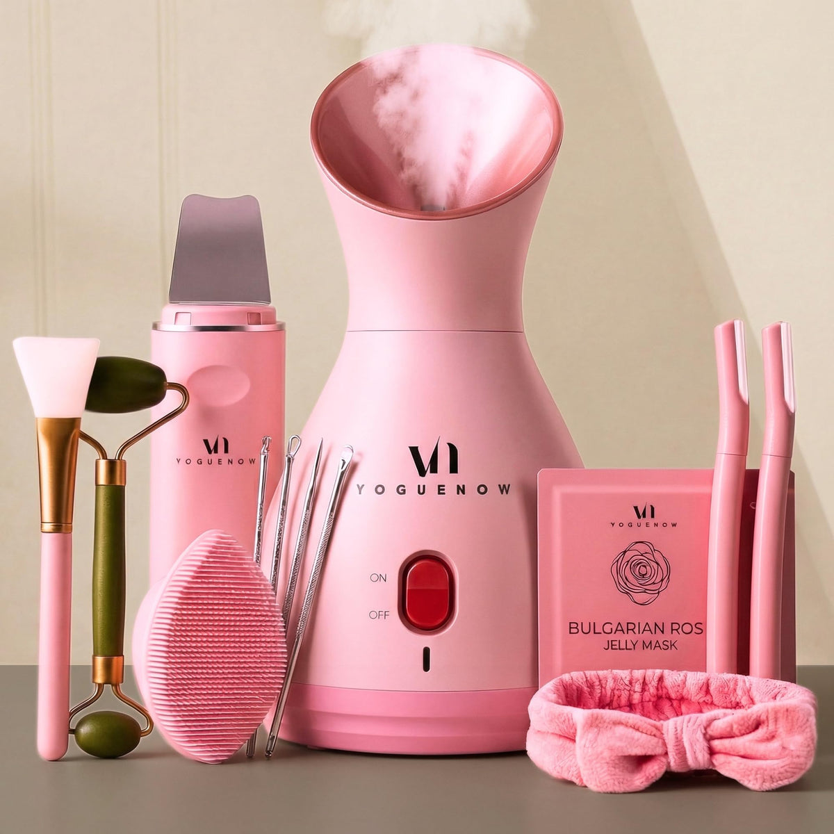 Facial Steamer Spa Kit with 15 Spa Tools for Complete At Home Facial