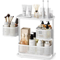 KINGRACK Metal Bathroom Counter Organizer，Rotating Countertop Storage Shelf | 3 Tier, Vanity Tray for Makeup & Skincare, Space-Saving Shelf for Bathroom, Kitchen, Baby Bottle Station, White
