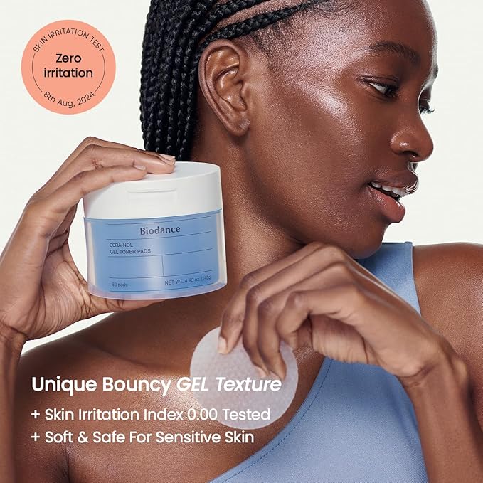 Biodance Cera-nol Gel Toner Pads, Deep Hydrating & Soothing Toner Pads for Sensitive Skin, Redness Reducing, Mositurizing, Pre-Soaked Pads, Korean Skin Careㅣ60 Pads