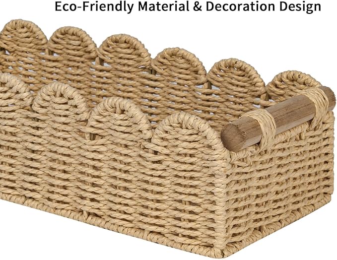 CubesLand Bathroom Basket Organizer, Toilet Tank Paper Storage Baskets 2PK
