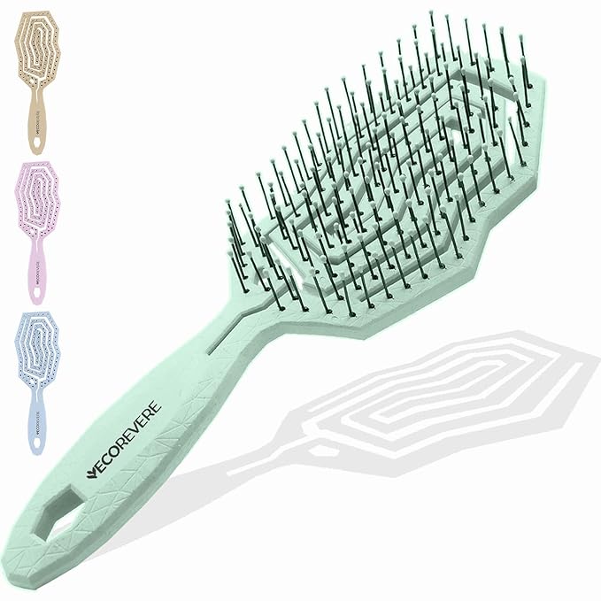 Detangler Brush For Women, Men & Kids - Anti-Static Detangle Hair Brush - Vented brush with 360° Flex Gently Removes Knots, Dry and Wet Brush Detangling Brush For Thick, Fine, Natural & Curly Hair