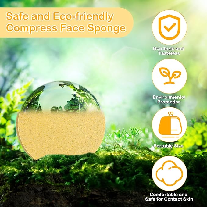 360+1 Count Compressed Facial Sponges, Luxiv Round Face Sponge Professional Compressed Makeup Removal Sponges for Estheticians Wash Face Sponge Compress Exfoliating Spa Pads With Portable Case