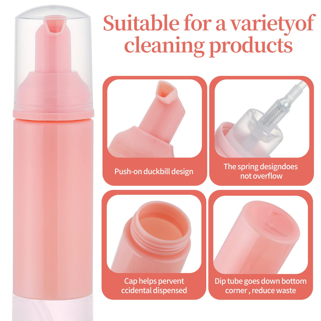 GliSun 36 Pcs Foam Pump Bottle 2oz Empty Refillable Travel Dispenser