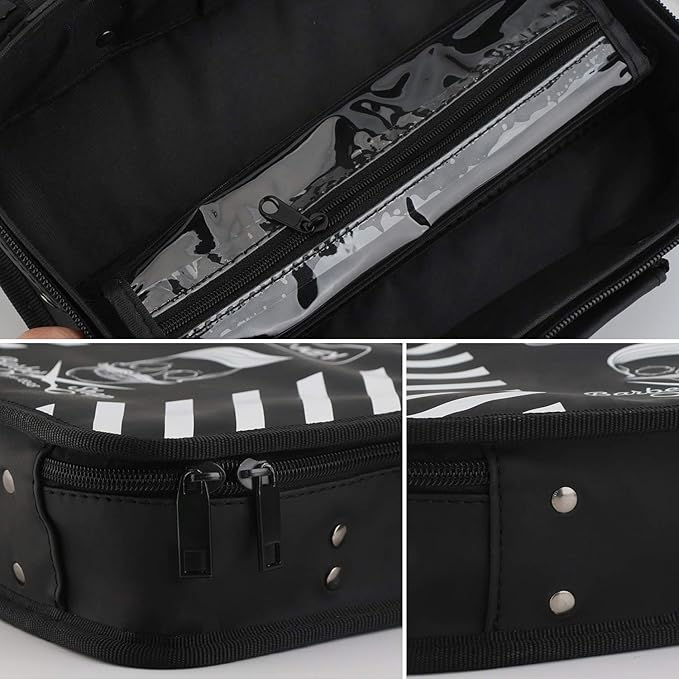 Segbeauty Barber Carrying Case, Stylist Tool Storage Bag for Clippers Scissor Clips Trimmer Grooming Kit, Hair Styling Accessories Organizer, Portable Travel Professional Hair Salon Equipment