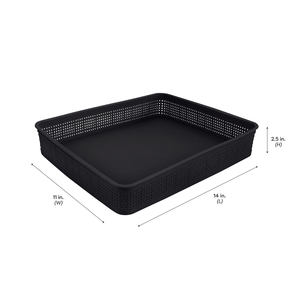 Simplify 10 Piece Organizing Set | Multiple Size Bins | Multipurpose | Office | Desk | Dorm | Bathroom | Storage Basket | Small Items | Accessories | Black