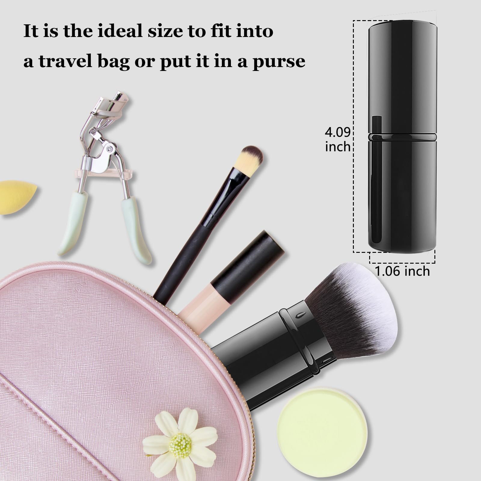 Retractable Makeup Brushes, Kabuki Face Powder Brush