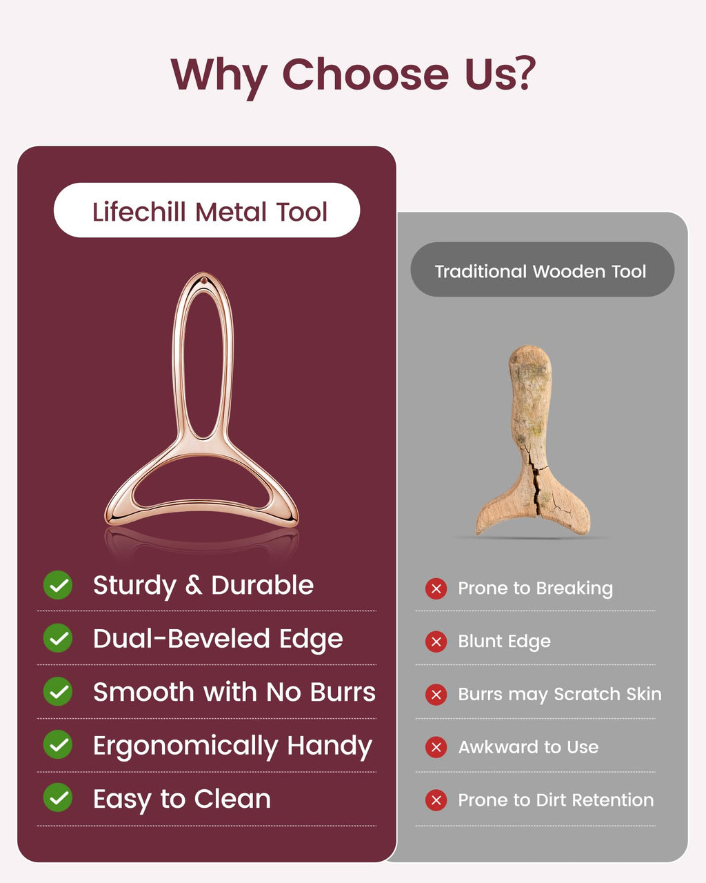 lifechill Lymphatic Drainage Massager & Anti Cellulite Massage Tools for Body Sculpting, Metal Gua Sha & Muscle Scraper Tool Pain Relief Deep Tissue, Gifts for Women, Gold (M)