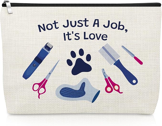 Dog Grooming Gifts Makeup Bag Thank You Gift for Dog Groomer Women Pet Animal Hairdresser Stylist Coworker Cosmetic Bag Pet Groomer Gifts Christmas Thanksgiving Day Birthday Present Travel Pouch