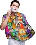 Beautiful Peacock Print Beard Bib Shaving Apron, Beard Hair Trimming Cape Gift For Dad